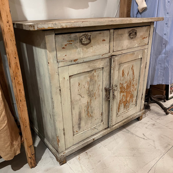 Vintage 2-Drawer Gray Cabinet