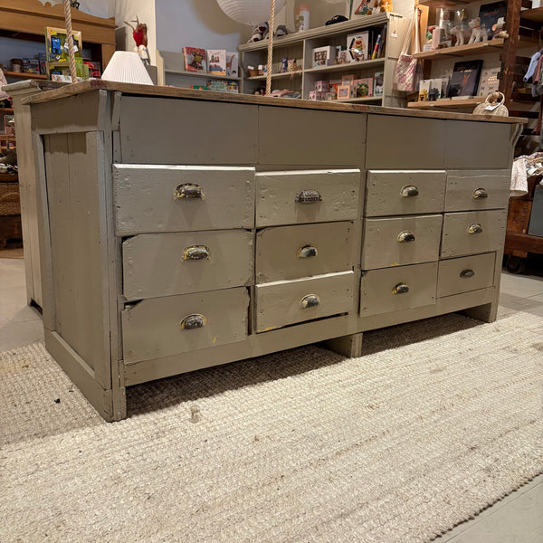 Vintage Painted 12-Drawer Cabinet