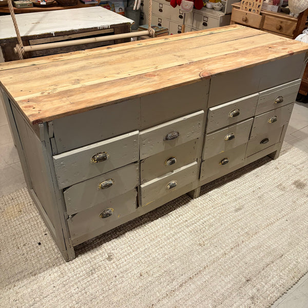 Vintage Painted 12-Drawer Cabinet