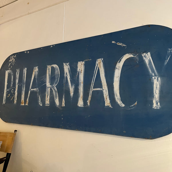 Vintage Metal Pharmacy Sign