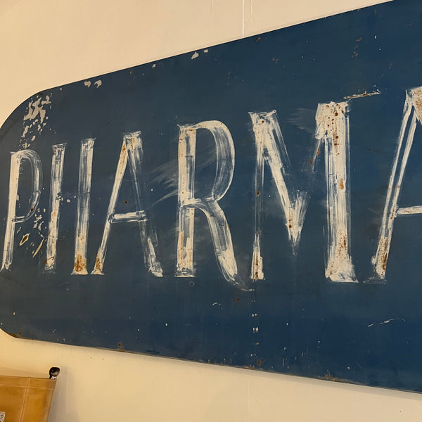 Vintage Metal Pharmacy Sign