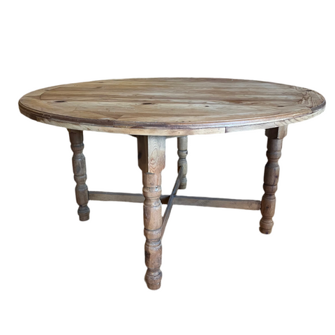 Vintage Round Pine Table