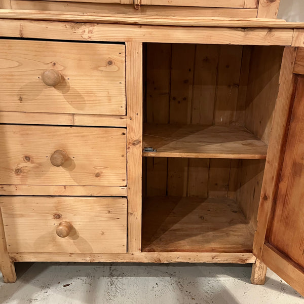 Vintage Pine Glass Top Cabinet