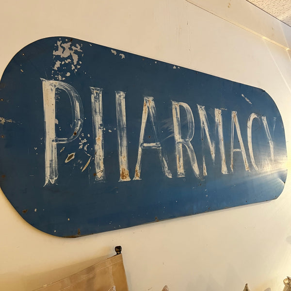 Vintage Metal Pharmacy Sign