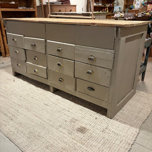 Vintage Painted 12-Drawer Cabinet