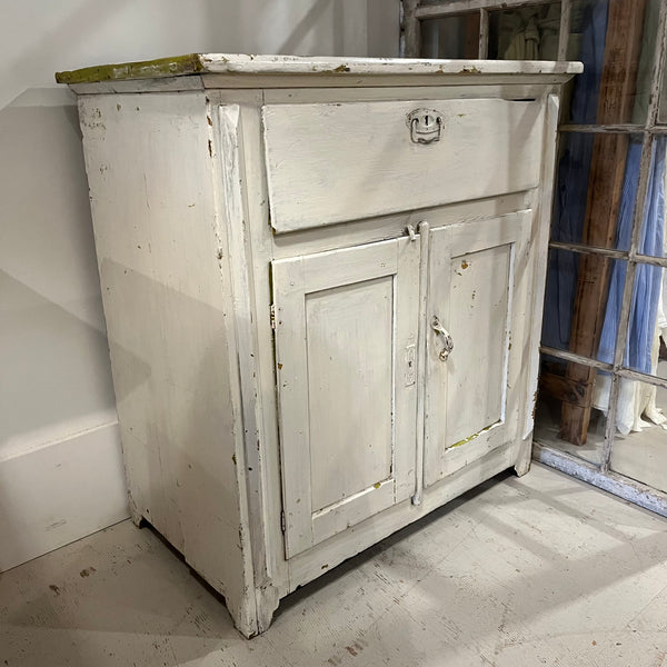 Vintage White Cabinet with Drawer