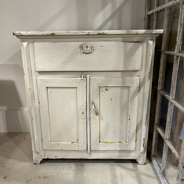 Vintage White Cabinet with Drawer