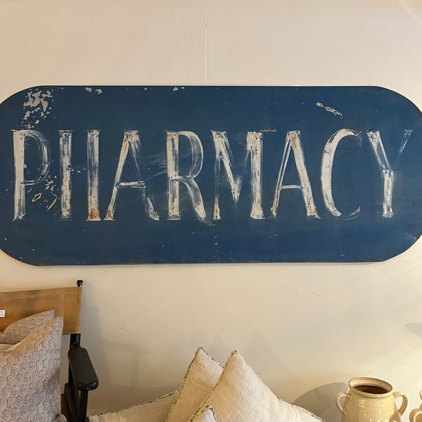 Vintage Metal Pharmacy Sign