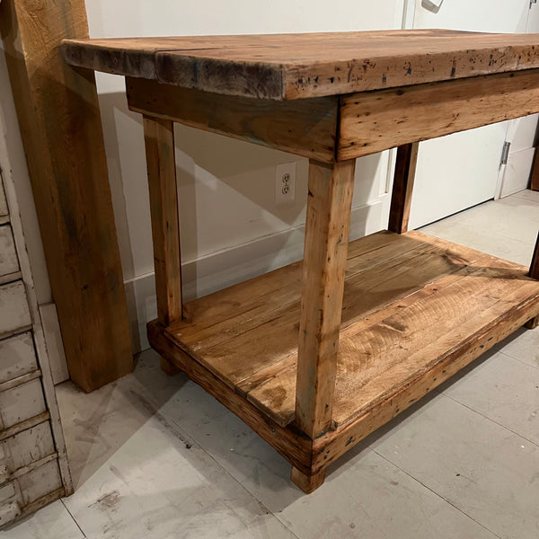 Vintage Print Shop Table with Lower Level