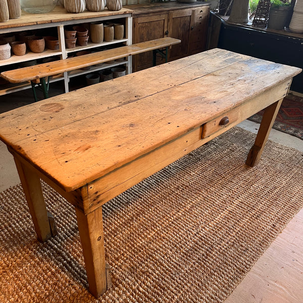 Vintage Pine Table with Drawer