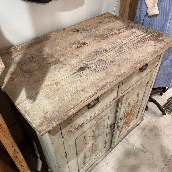 Vintage 2-Drawer Gray Cabinet