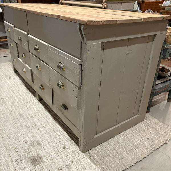 Vintage Painted 12-Drawer Cabinet