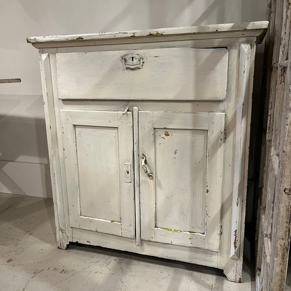 Vintage White Cabinet with Drawer