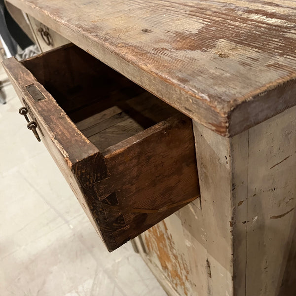 Vintage 2-Drawer Gray Cabinet