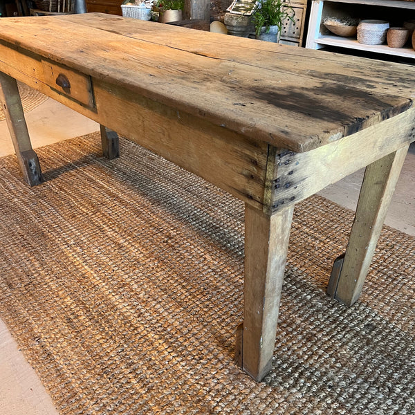 Vintage Pine Table with Drawer