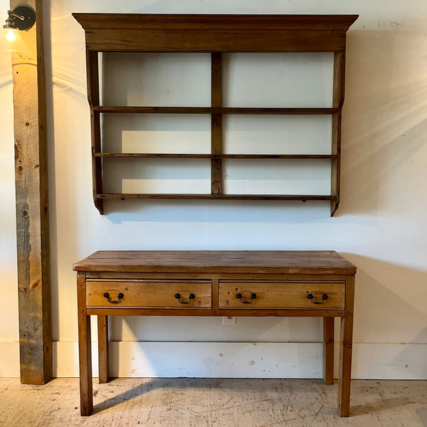 Antique 2-Piece Pine Kitchen Dresser