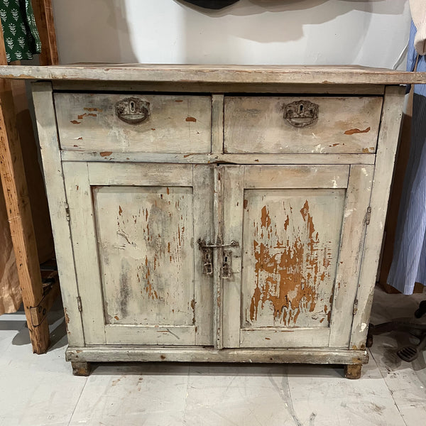 Vintage 2-Drawer Gray Cabinet