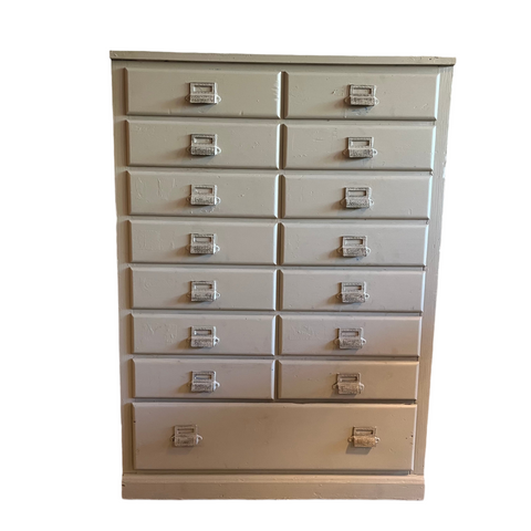 Vintage Painted 15-Drawer Cabinet