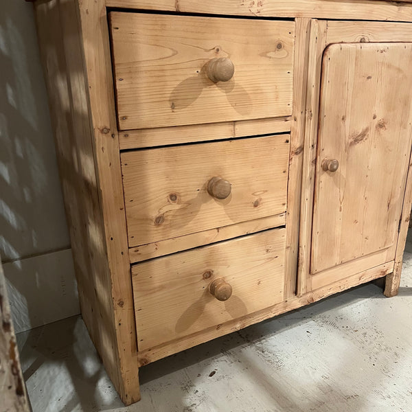 Vintage Pine Glass Top Cabinet