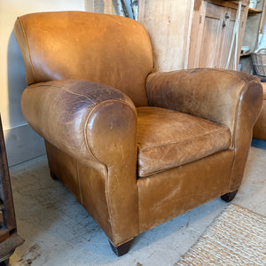 Leather Chair and Ottoman