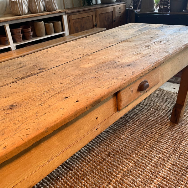 Vintage Pine Table with Drawer