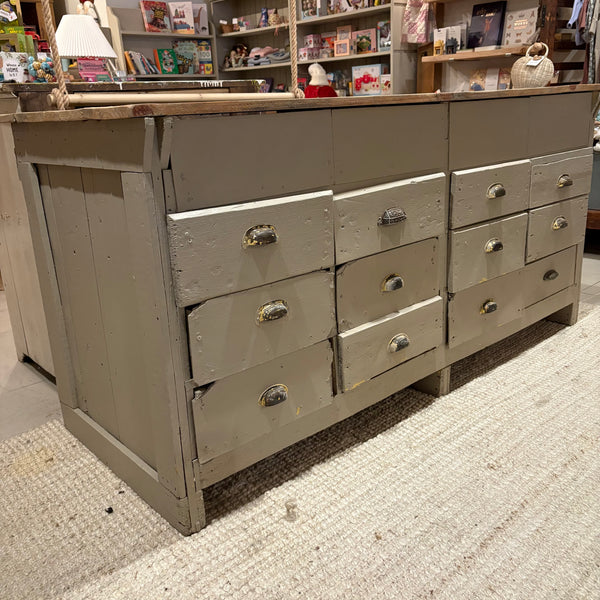 Vintage Painted 12-Drawer Cabinet